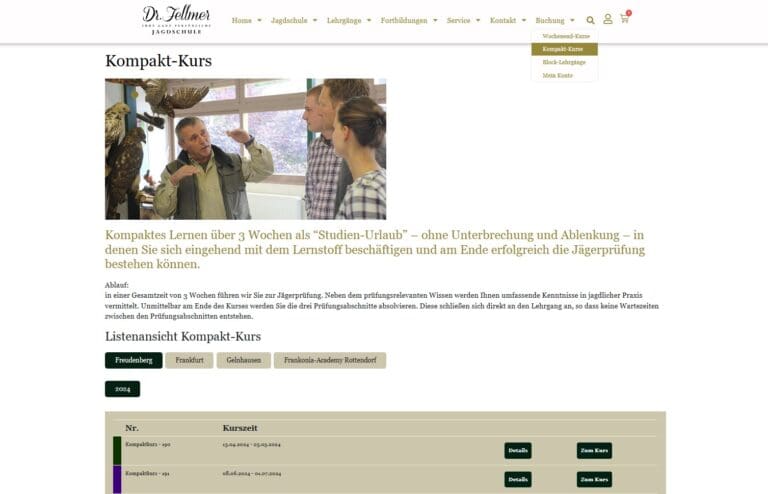 Jagdschule Fellmer Kursbuchung