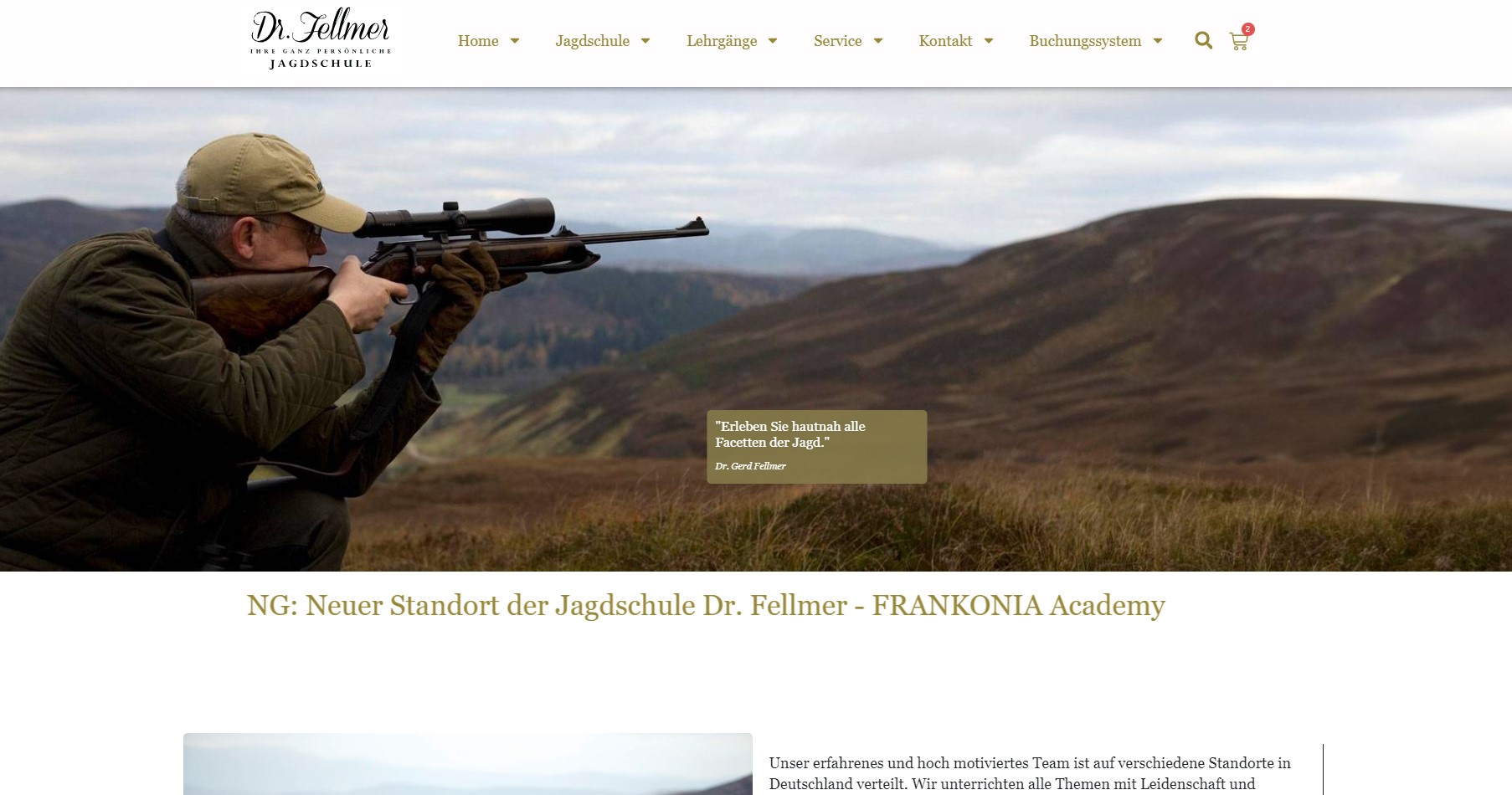 Webseite mit Webshop